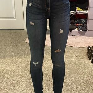 Hollister Dark Blue Distressed Skinny Jeans